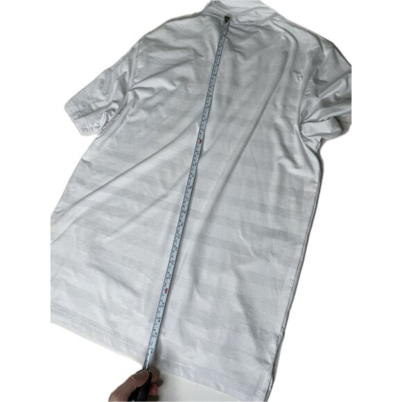Travis Mathew Men’s White Striped Polo L  Golf Active - Picture 7 of 7